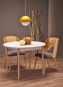 Stół Okrągły rozkładany 102-142x102x75 cm płyta kaszmir/naturalny PIVOT