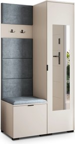 Masseno Garderoba VIRA 95/181/51 cm Nowoczesna Szafa do Przedpokoju Kaszmir, MONOLITH 85 (Szary)