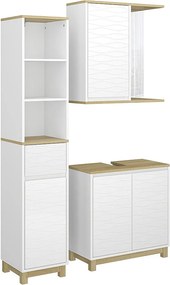 Zestaw mebli łazienkowych biały/dąb 60x30x60 livia