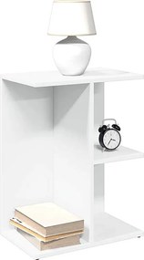 Biała szafka nocna z drewna inżynieryjnego z dużą przestrzenią przechowywania 46,5x29x61 cm