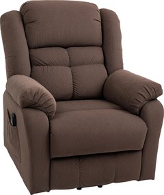 HOMCOM Fotel z Pomocą przy Wstawaniu, Maszającym i Ogrzewaniem Odcinka Lędźwiowego, Relaksacyjny z Pilotami i Bocznymi Kieszeniami, Ciemnobrązowy