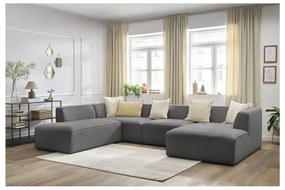 Ciemnoszary narożnik modułowy (lewostronny/w kształcie litery U) Megeve – Bobochic Paris