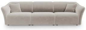 Beżowa aksamitna sofa 292 cm Tokyo – Cosmopolitan Design