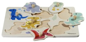 Drewniane puzzle (liczba elementów 6) Dinosaurs – Kindsgut