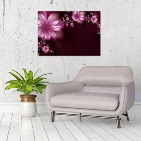Obraz na szkle abstrakcji - kwiaty (70x50 cm)