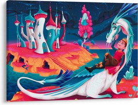 Obraz - Książę i smocza księżniczka (70x50 cm)