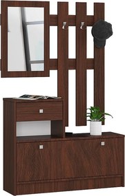 Zestaw mebli z szafką na buty AKORD Wenge 90 cm 1 drzwi 1 szuflada kolor Wenge mat 2 półki 90x25x170 cm