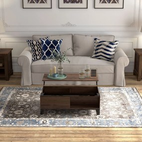 HOMCOM Stolik kawowy, stolik pomocniczy z regulowaną wysokością blatu, stolik do sofy ze stali