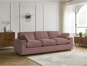 Różowa sztruksowa sofa 250 cm Belair – Bobochic Paris