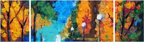 Obraz - Kochankowie, Pointillismus (170x50 cm)