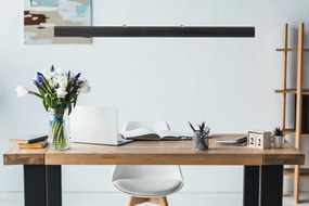 Czarna lampa wisząca LED 80 cm z drewna jesionowego L80KB-4K-SCHWARZ w