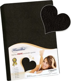 Bellatex prześcieradło frotte czarny, 200 x 220 cm