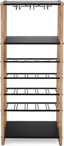 Czarna/w naturalnym kolorze metalowa szafka na wino liczba butelek 20, 50x122x35 cm Isaac – Yes Everyday