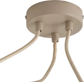 Designerska lampa wisząca beżowa z opalowym szkłem 3-punktowa - Tulip