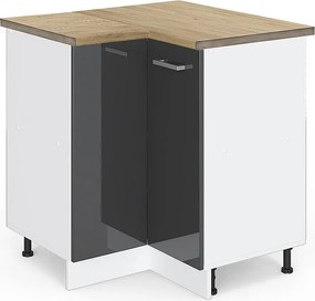 Szafka narożna antracyt wysoki połysk 75.6x60x81.6 r-line