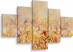 Obraz - Liście w jesiennych kolorach, obraz olejny (125x70 cm)