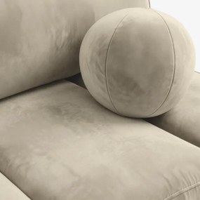 Sofa z Funkcją Spania SARIA Kremowa Welurowa Nowoczesna