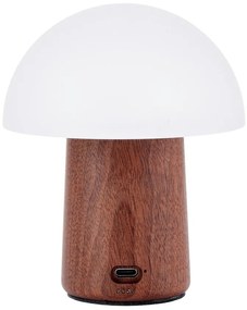 Biała/w ciemnym naturalnym kolorze lampa stołowa LED (wysokość 12,5 cm) Alice Mushroom – Gingko