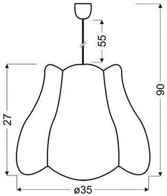 Różowa patchworkowa lampa wisząca - V167 P4-S09