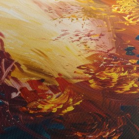 Obraz - Abstrakcyjny obraz kwiatów (170x50 cm)