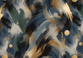 Fototapeta - Ciemna abstrakcja ze złotem (196x136 cm)