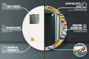 Wzór w stylu komiksowym Lustro dekoracyjne okrągłe