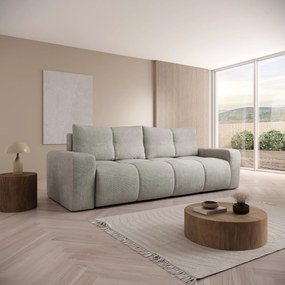 Masseno Sofa DUCA z funkcją spania i pojemnikiem na pościel, Rozkładana sofa - Szary, FLOW 16