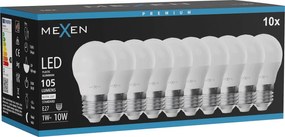 Mexen Nova 10x żarówka LED E27, G45, 1W, Neutralna - 4000K, 105 lm - L101-E27-0140-01x10