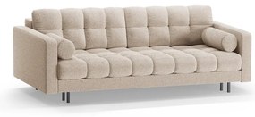 Beżowa rozkładana sofa ze schowkiem z materiału bouclé 222 cm Bali – Cosmopolitan Design
