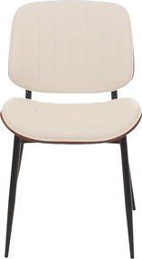 Krzesło do jadalni MCW-O44 (zestaw 6 sztuk),  orzechowy wygląd, biały