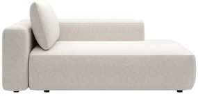 Szezlong prawy z kremowej melanżowej tkaniny DAVISO