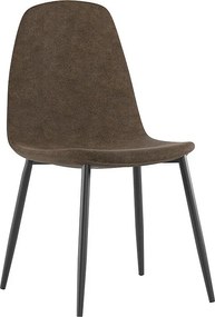 Brigitte - Brązowe krzesło ze sztucznej skóry, 4 szt.