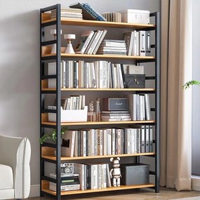 Regał w stylu industrialnym – 174x80x30 cm, MDF i metal, nowoczesny i solidny design