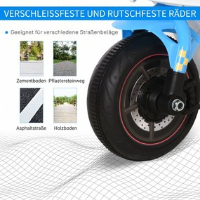HOMCOM Jeździk, pojazd jeździk z muzyką i reflektorem, pojazd dziecięcy w stylu motocykla wyścigowego, do 20 kg, 18-36 miesięcy, niebieski | Aosom PL