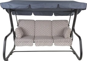 4-osobowa ogrodowa huśtawka metalowa, rozkładana, antracyt