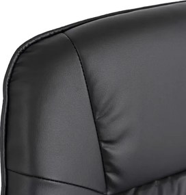 Fotel Masujący z Podnóżkiem CANO Czarny Ekoskóra Loft
