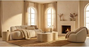 Biała sofa z materiału bouclé 145 cm Ball – Mauro Ferretti