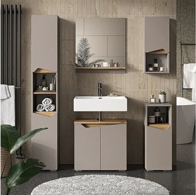 Zestaw mebli łazienkowych szary 60x35x57 marelle