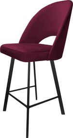 Hoker POLO krzesło barowe tkanina Welur podstawa metalowa : Kolor nogi - Czarna profil, Kolor tkaniny - VELVET - MG02, Typ siedziska - Siedzisko stałe