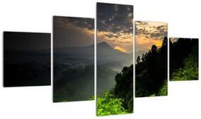 Obraz - zielony górski krajobraz (125x70 cm)