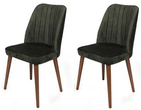 Zestaw krzeseł do jadalni Alfa Khaki and Walnut, 2szt.
