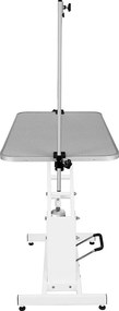 Biały hydrauliczny stół pielęgnacyjny - szary blat