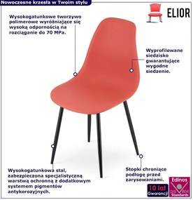 Czerwone nowoczesne krzesło na czarnych nogach cynober B3-Z56