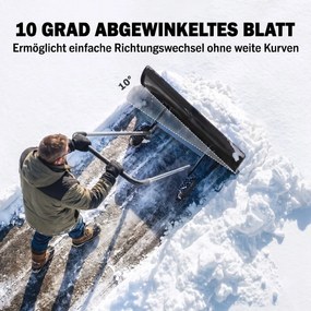 Outsunny Duży pług do śniegu 95 cm extra szeroki aluminiowa łopata z kółkami regulowany i antypoślizgowy uchwyt, kątowy | Aosom PL