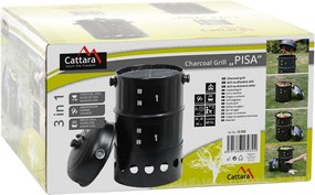 Cattara Gril - wędzarnia na węgiel drzewny Pisa 3w1, 40 x 80 x 40 cm