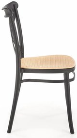 Plecione brązowo - czarne krzesło boho B2-W03