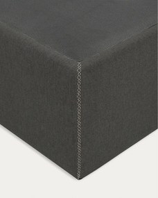 Czarne tapicerowane łóżko jednoosobowe ze schowkiem 90x190 cm Matters – Kave Home