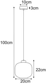 Wisząca lampa czarno-transparentna W0-K32