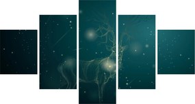 Obraz - Magiczny jeleń w nocy (125x70 cm)