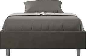 Łóżko wyposażone w stelaż z listwami tapicerowane 140x200 microfibra szary Azelia